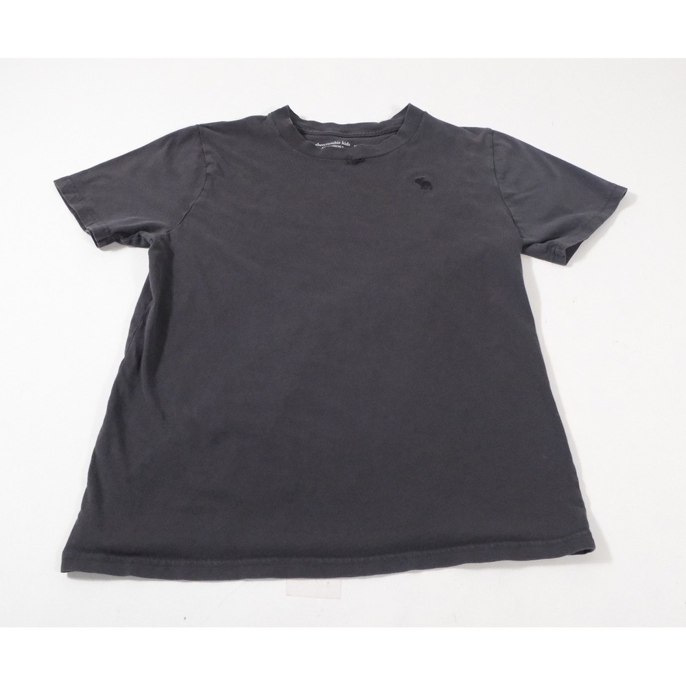 Abercrombie Kids Tee Boys 13/14 Gray A&F Essentials Classic Fit Moose Logo Shirt